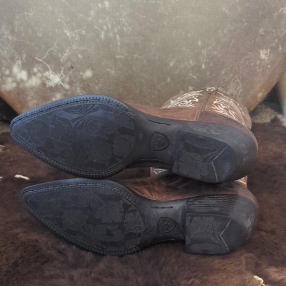 ARIAT "Heritage Western J Toe Wingtip" style 10005920 cowgirl boots sz 7.5 B euc - Picture 14 of 16